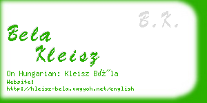 bela kleisz business card